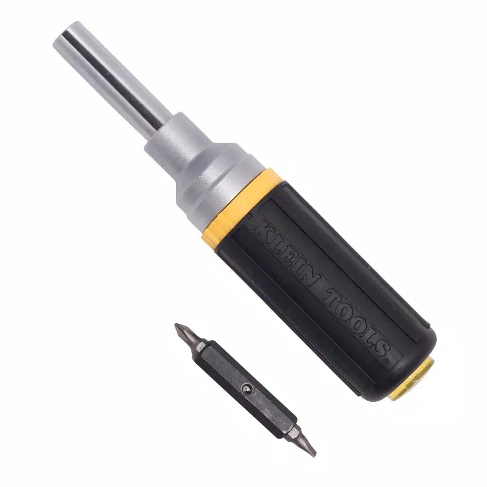 Klein Tools Ratcheting Multi-Bit Screwdriver and Nut Driver Set with Cushion Grip Handle