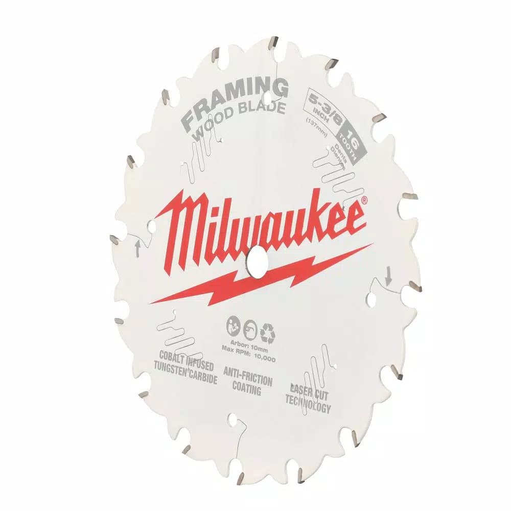 Milwaukee 5-3/8 in. 16-Tooth Framing Circular Saw Blade, Thin Kerf