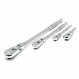 GearWrench 4-Piece 90-Tooth Dual Material Flex Head Ratchet Set (1/4 in., 3/8 in., 1/2 in.) thumbnail 1
