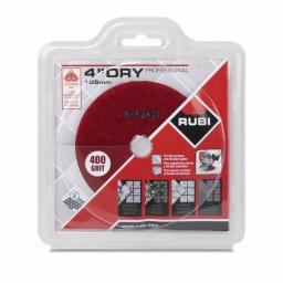 Rubi 4 in. 400 Grit Resin Dry Polishing Pad for Engineered Stone, Concrete, Marble & Granite thumbnail 2