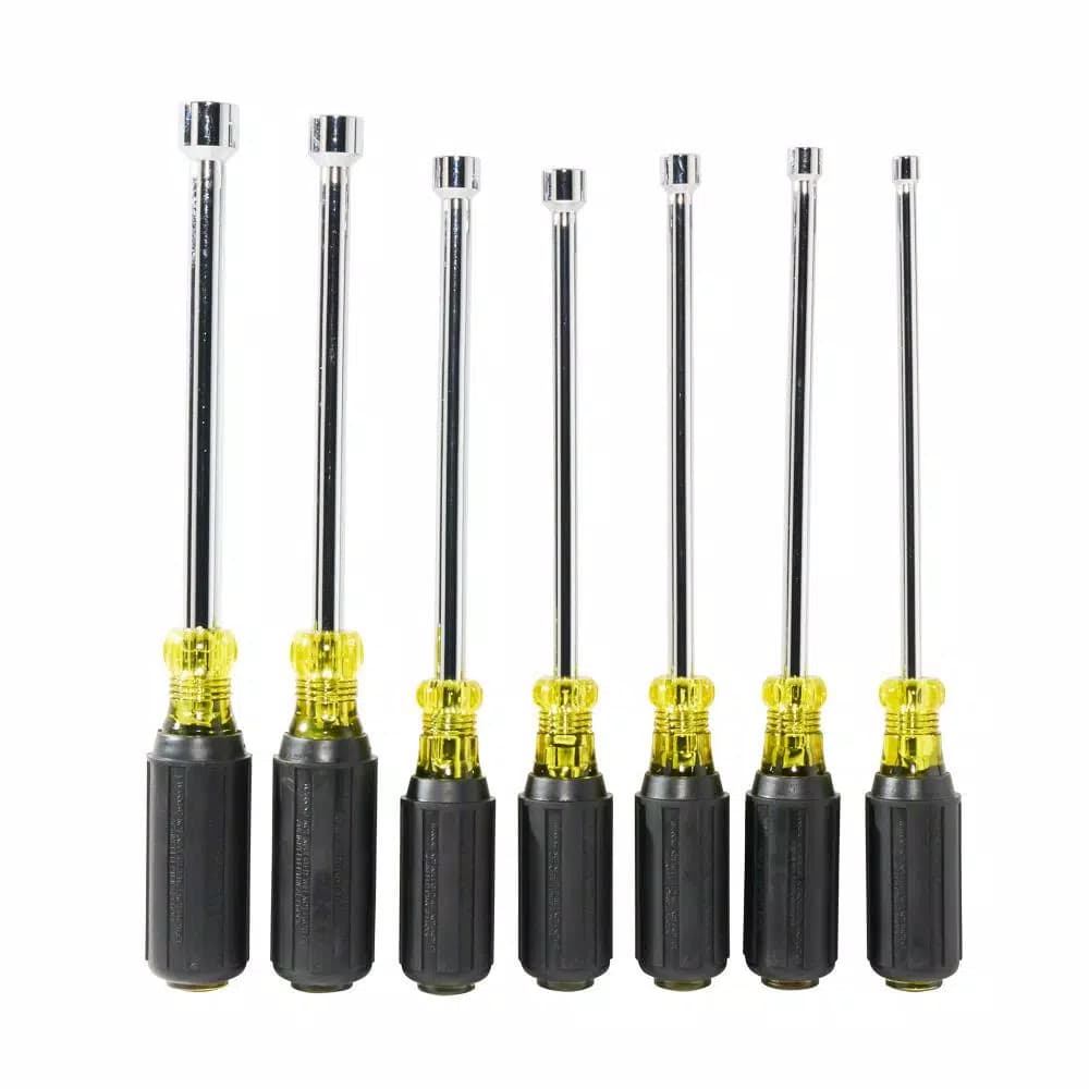 Klein Tools 7-Piece Magnetic Nut Driver Set with 6 in. Hollow Shafts and Cushion-Grip Handles
