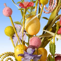 National Tree Company 24 in. Garden Accents Easter Wreath with Mixed Flowers, Eggs, and Butterflies thumbnail 2