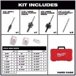 Milwaukee Hole Dozer 28-Piece Bi-Metal Hole Saw Set with Arbors and Pilot Bits thumbnail 2