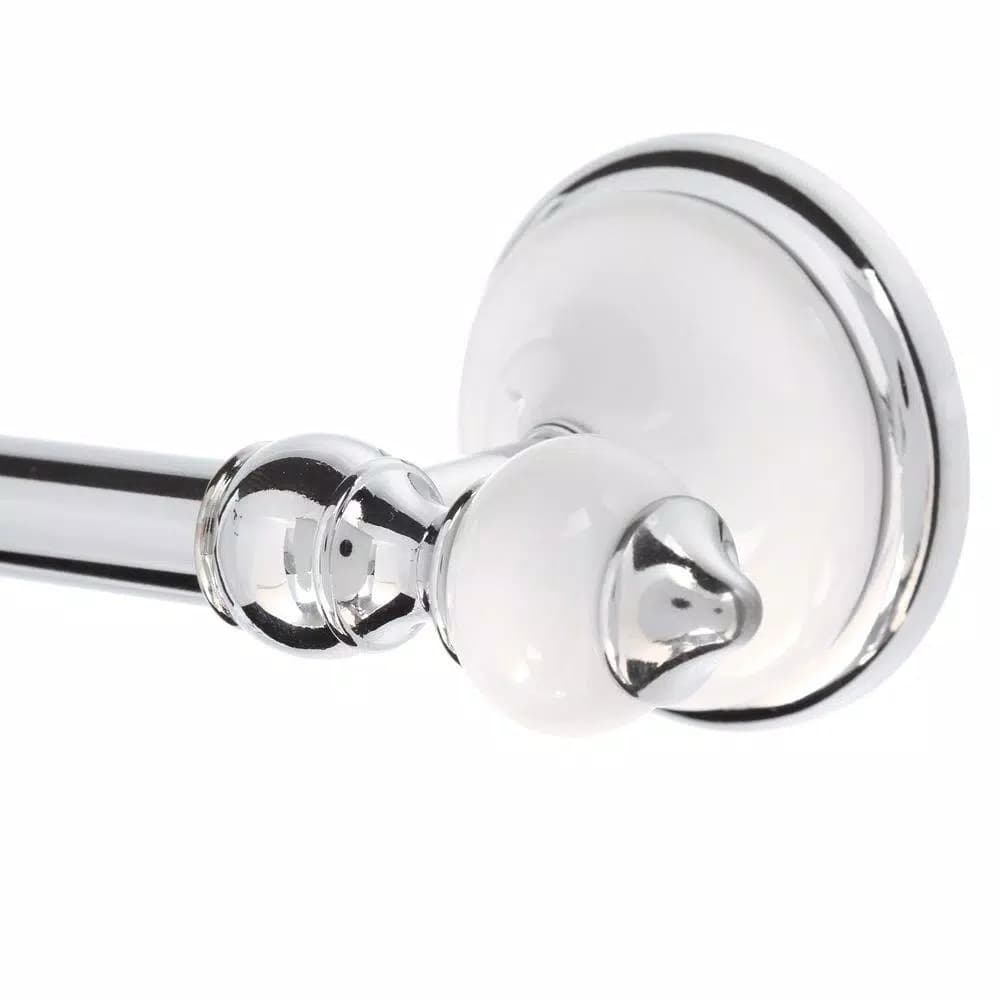 Delta Alexandria 24 in. Towel Bar, Chrome and White, Rustic Farmhouse Style