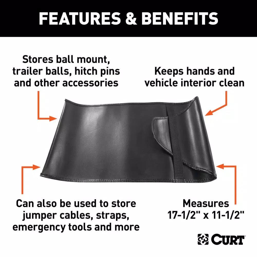CURT Tow Pouch for Ball Mounts and Trailer Accessories, 17.5" x 11.5"