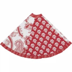 VHC Brands Natalia 21 in. Cherry Red & White Farmhouse Christmas Tree Skirt thumbnail 3