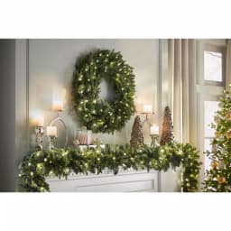 Home Accents Holiday 12 ft. Pre-Lit Norway Garland with 70 Warm White LED Lights, Battery Operated thumbnail 2