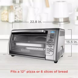 BLACK+DECKER 1500W 6-Slice Stainless Steel Toaster Oven with Convection and Broiler thumbnail 7