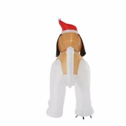 Gemmy 9 ft. Inflatable St. Bernard Christmas Yard Decoration with White Lights thumbnail 9