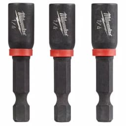 Milwaukee SHOCKWAVE 1/4 in. x 1-7/8 in. Magnetic Nut Driver Bits, 3-Pack thumbnail 1