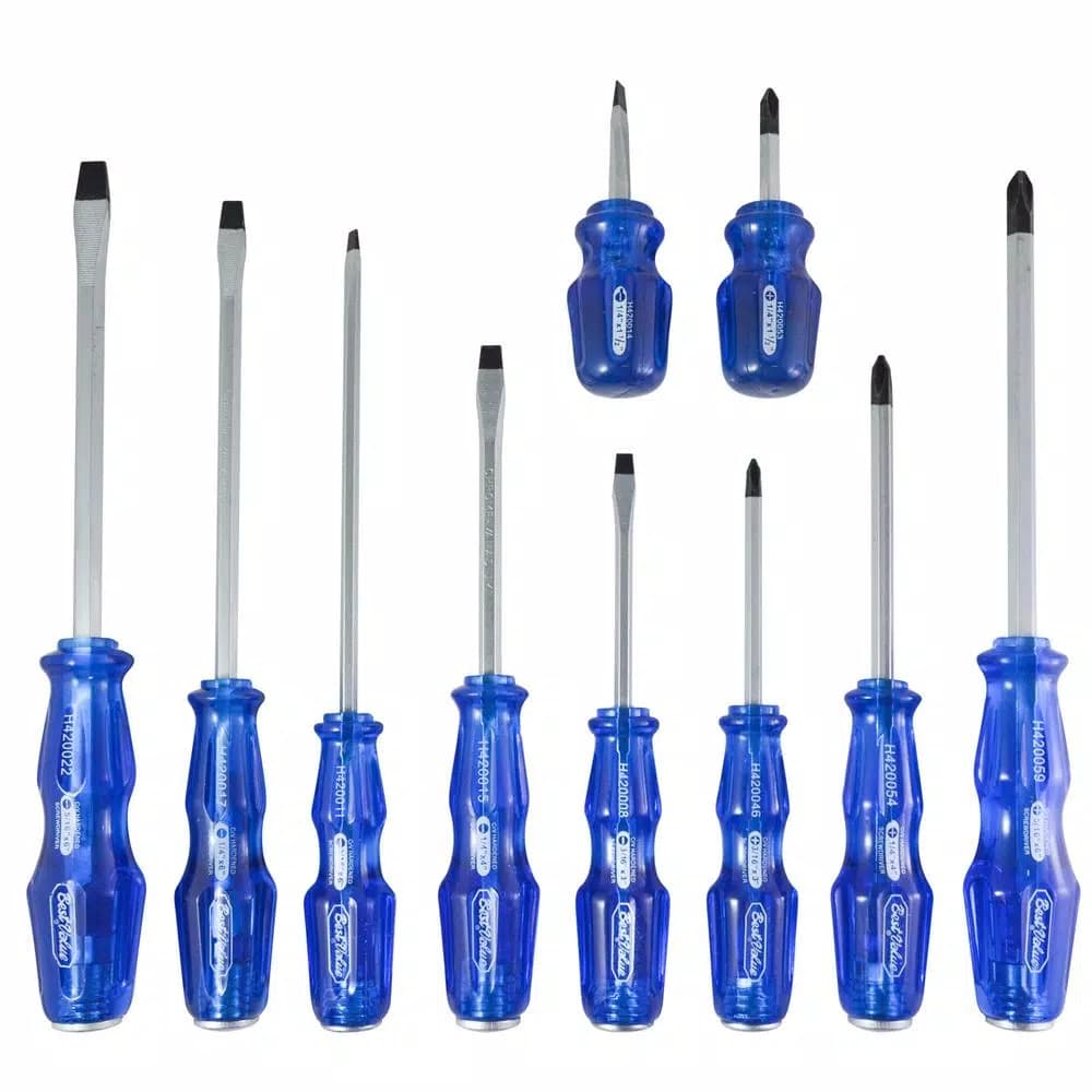 Best Value Go Thru Striking Professional Screwdriver Set, 10-Piece, Phillips & Slotted