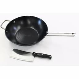 BergHOFF Geminis 12.5 in. Spun Cast Iron Wok and 7 in. Cleaver Set with Non-Stick Ceramic Coating thumbnail 2