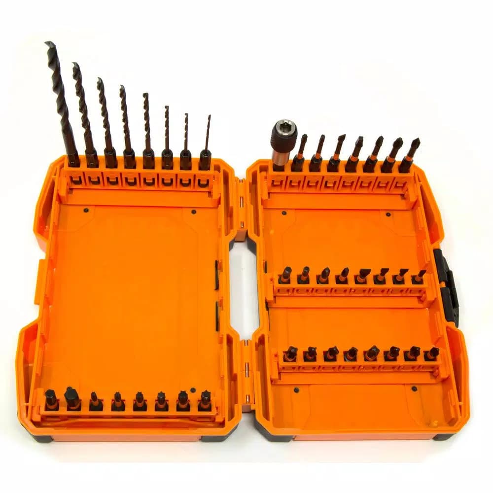 WEN 40-Piece Impact-Rated 1/4 in. Hex Shank Screwdriver and Drill Bit Set with Carrying Case