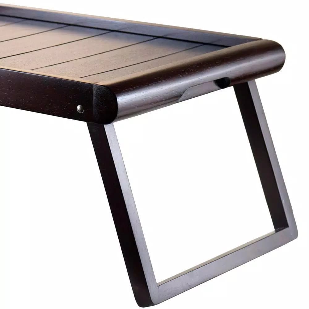 Winsome Elise Bed Tray with U-Leg Design and Wainscoting Top, Dark Espresso