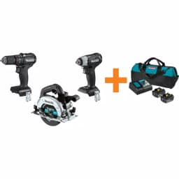 Makita 18V LXT Sub-Compact Brushless Cordless Combo Kit: Hammer Drill, Impact Wrench, Circular Saw & 5.0Ah Battery Pack thumbnail 1