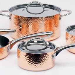 BergHOFF Vintage Collection 10-Piece Hammered Copper Stainless Steel Cookware Set thumbnail 2
