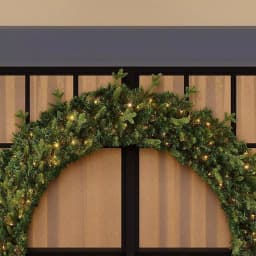 Home Accents Holiday 60 in. Jackson Noble Fir Artificial Wreath with 300 Warm White LED Micro Dot Lights thumbnail 4