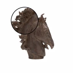 LITTON LANE Polystone Horse Head Sculpture - Rustic Brown Decorative Statuary thumbnail 3