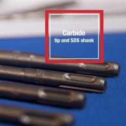Drill America 5-Piece Carbide Tipped SDS-Plus Masonry Hammer Drill Bit Set, 1/4 in. - 1/2 in. thumbnail 7