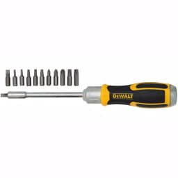 DEWALT Heavy-Duty Ratcheting Screwdriver with Removable Bar and 12 Bits thumbnail 2