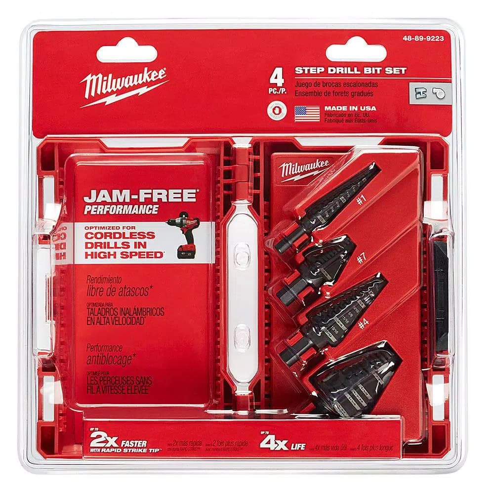 Milwaukee Black Oxide Step Drill Bit Set, 4-Piece