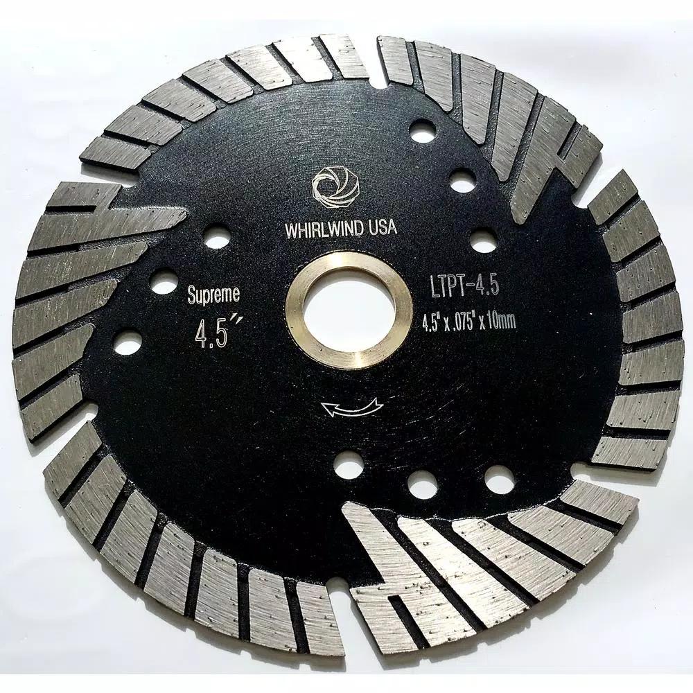 Whirlwind USA 4-1/2 in. Turbo Segmented Diamond Saw Blade for Granite, Marble, and Concrete