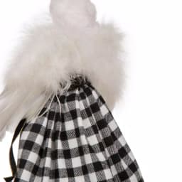 Glitzhome 12 in. Black and White Plaid Angel Tree Topper - 3D Figurine thumbnail 6