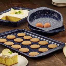 Paula Deen 4-Piece Nonstick Speckled Bakeware Set, Deep Sea Blue thumbnail 5