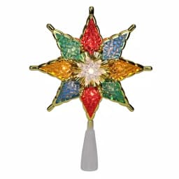 Northlight 8 in. Multi-Color Crystal 8-Point Star Christmas Tree Topper, Prelit thumbnail 2