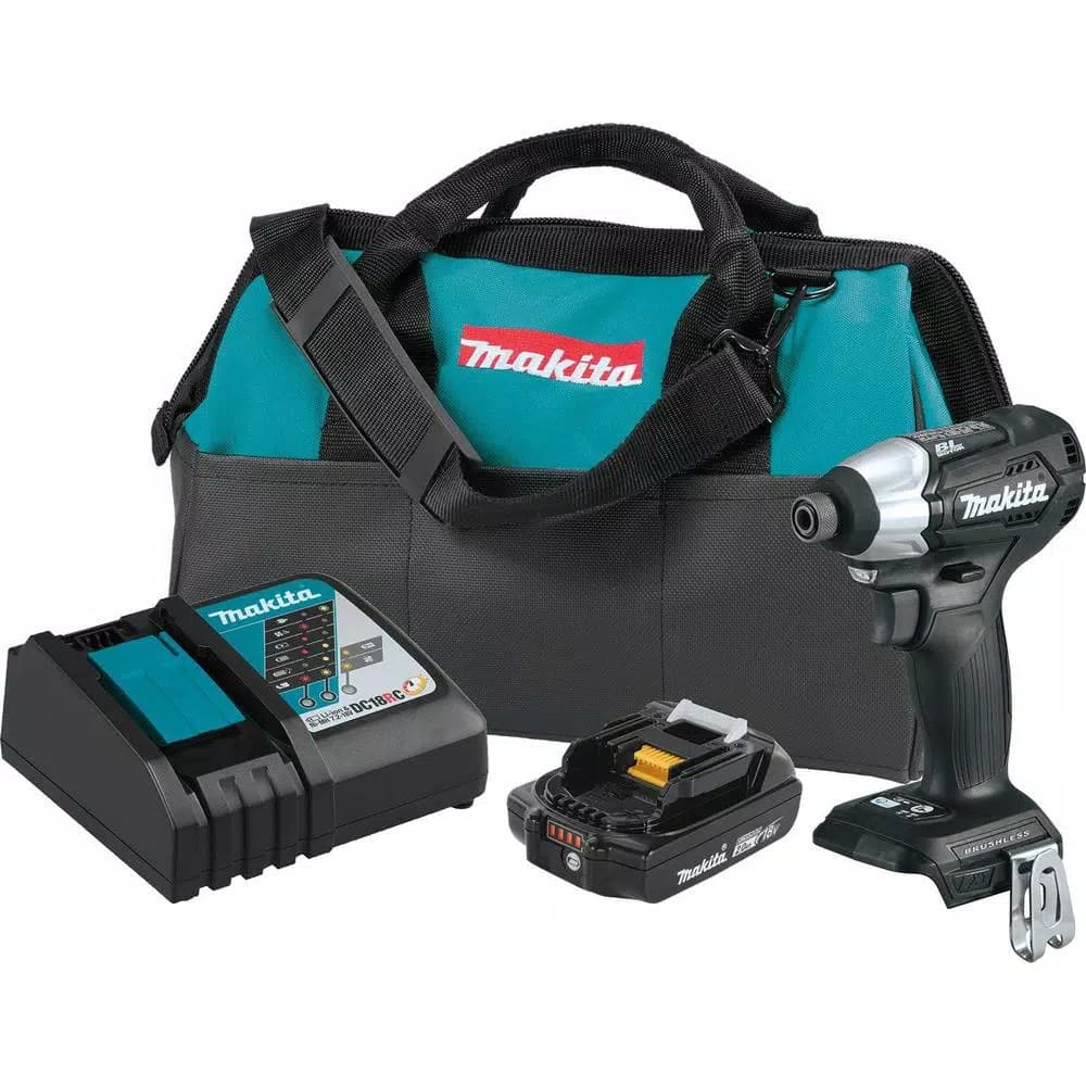 Makita 18V LXT Brushless Sub-Compact Cordless Impact Driver Kit with 2.0Ah Battery, Charger, and Bag