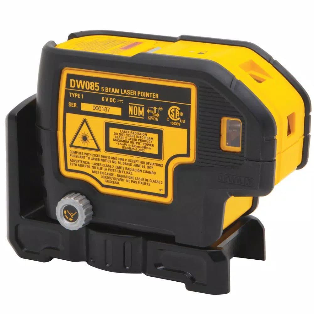 DEWALT DW085K 5-Beam Self-Leveling Red Laser Level, 100 ft. Range with Case