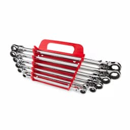 TEKTON 6-Piece Extra Long Flex-Head Ratcheting Box End Wrench Set, Metric 8-19 mm thumbnail 1