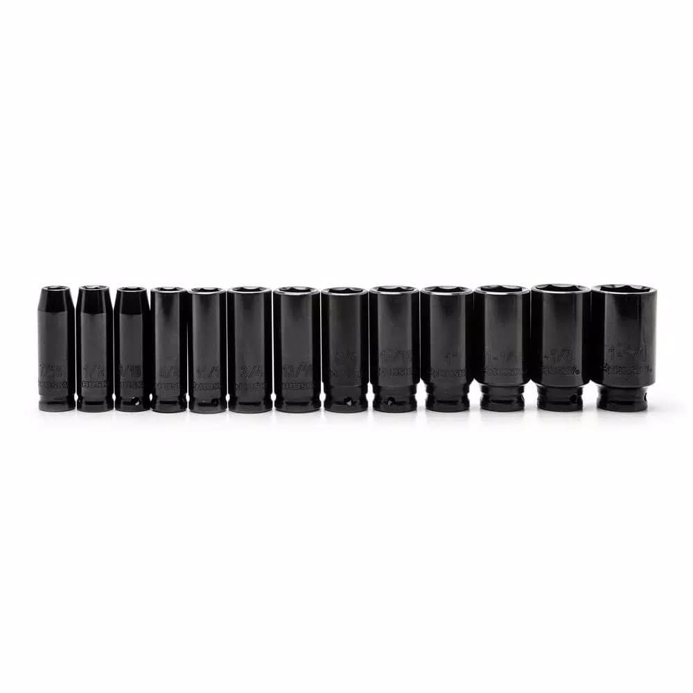 Husky 1/2 in. Drive SAE Deep Impact Socket Set, 13-Piece