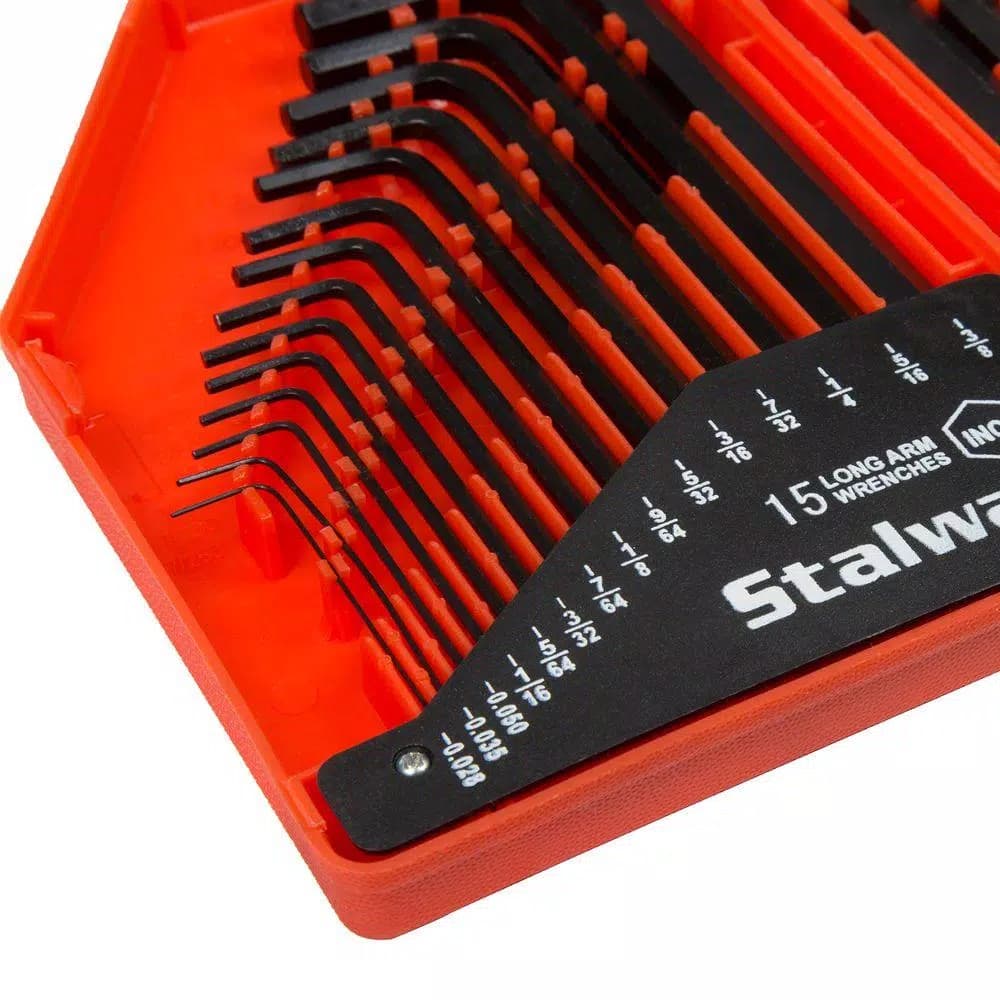 Stalwart 30-Piece Steel Hex Key Wrench Set, SAE and Metric