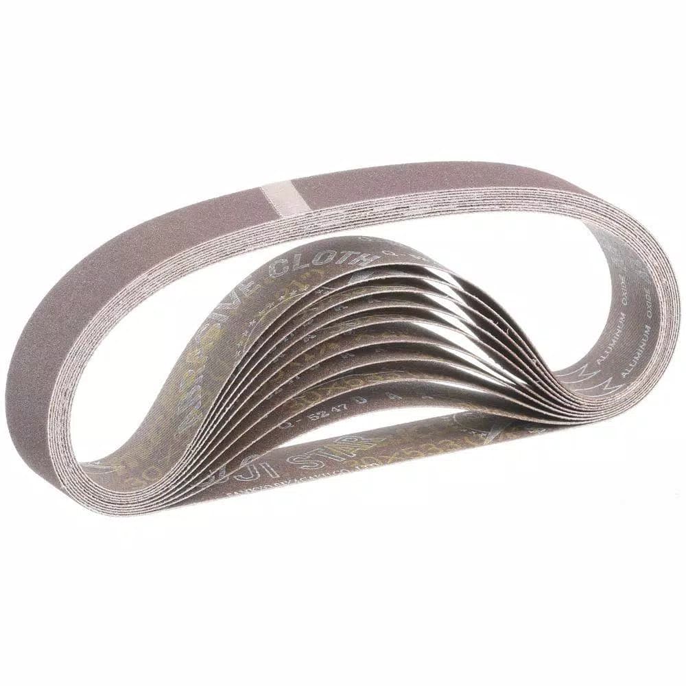 Makita 120-Grit Aluminum Oxide Abrasive Belts, 1-1/8 in. x 21 in. (10-Pack)