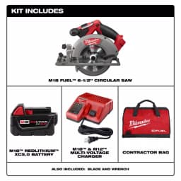 Milwaukee M18 FUEL 6-1/2 in. Brushless Cordless Circular Saw Kit with 5.0 Ah Battery and Charger thumbnail 2
