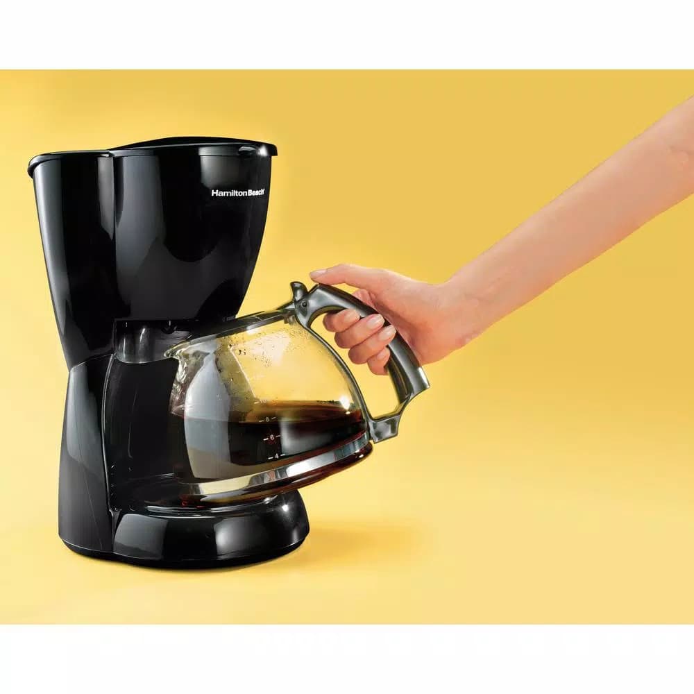 Hamilton Beach 12-Cup Black Drip Coffee Maker with Glass Carafe and Pause and Serve Function