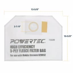 POWERTEC 10-Pack Fleece Filter Bags for Makita XCV05Z Backpack Vacuum Dust Extractor thumbnail 4