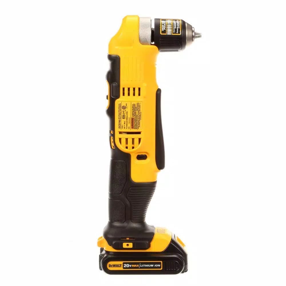 DEWALT 20V MAX Cordless 3/8 in. Right Angle Drill/Driver Kit with 1.3Ah Battery, Charger & Bag