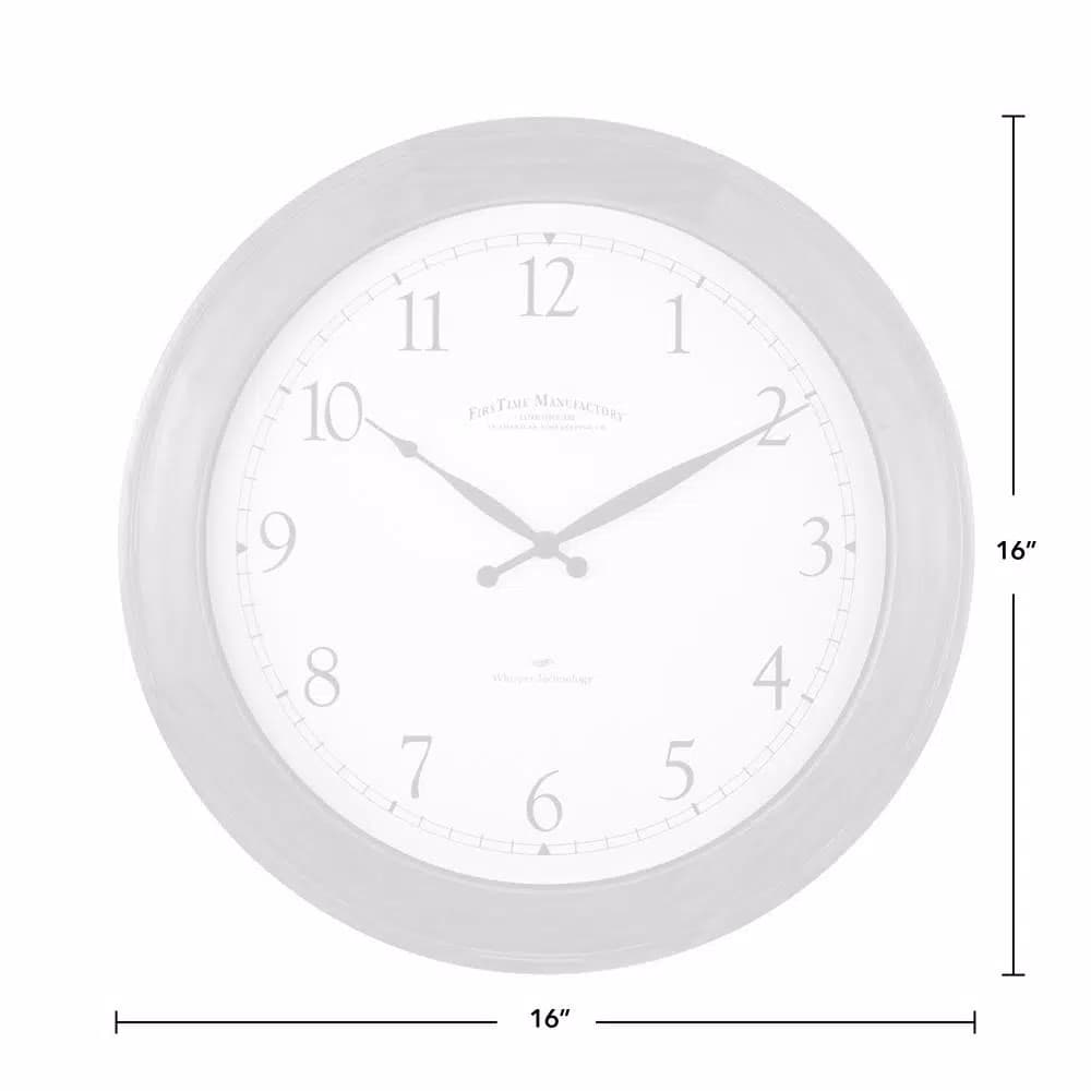 FirsTime 16 in. Walnut Wood Garrison Wall Clock