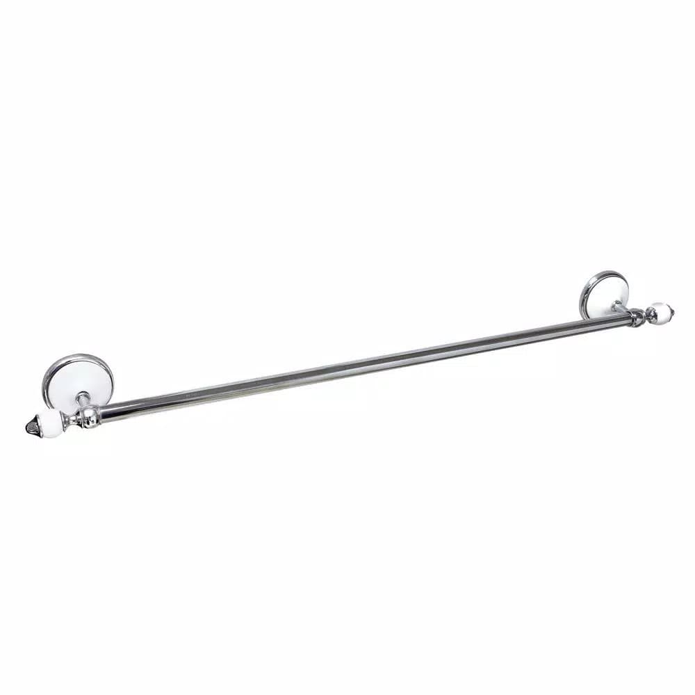MODONA 4-Piece Bathroom Accessories Set, White Porcelain and Polished Chrome
