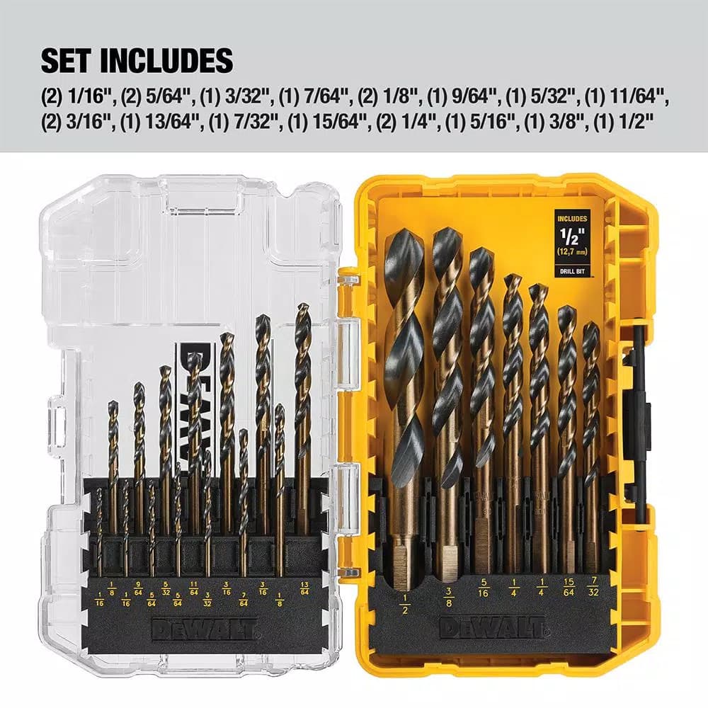 DEWALT 21-Piece Black Oxide Twist Drill Bit Set