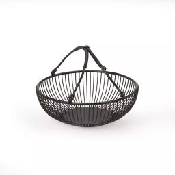 Gourmet Basics by Mikasa Mikasa Gourmet Basics Spindle 2-Tier Fruit Basket with Banana Hook, Wrought Iron thumbnail 2