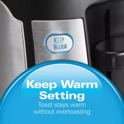 Hamilton Beach 4-Slice Long Slot Toaster with Keep Warm Setting, Black thumbnail 4