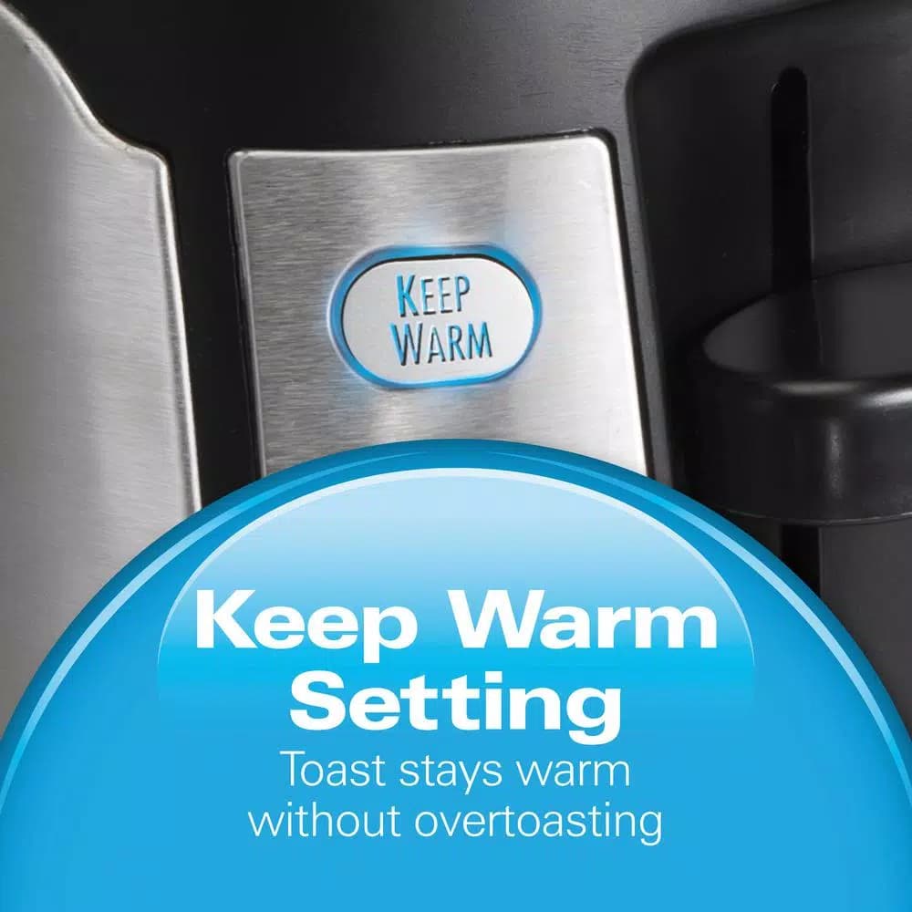 Hamilton Beach 4-Slice Long Slot Toaster with Keep Warm Setting, Black