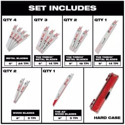 Milwaukee SAWZALL 13-Piece Bi-Metal Reciprocating Saw Blade Set for Wood and Metal Demolition thumbnail 2