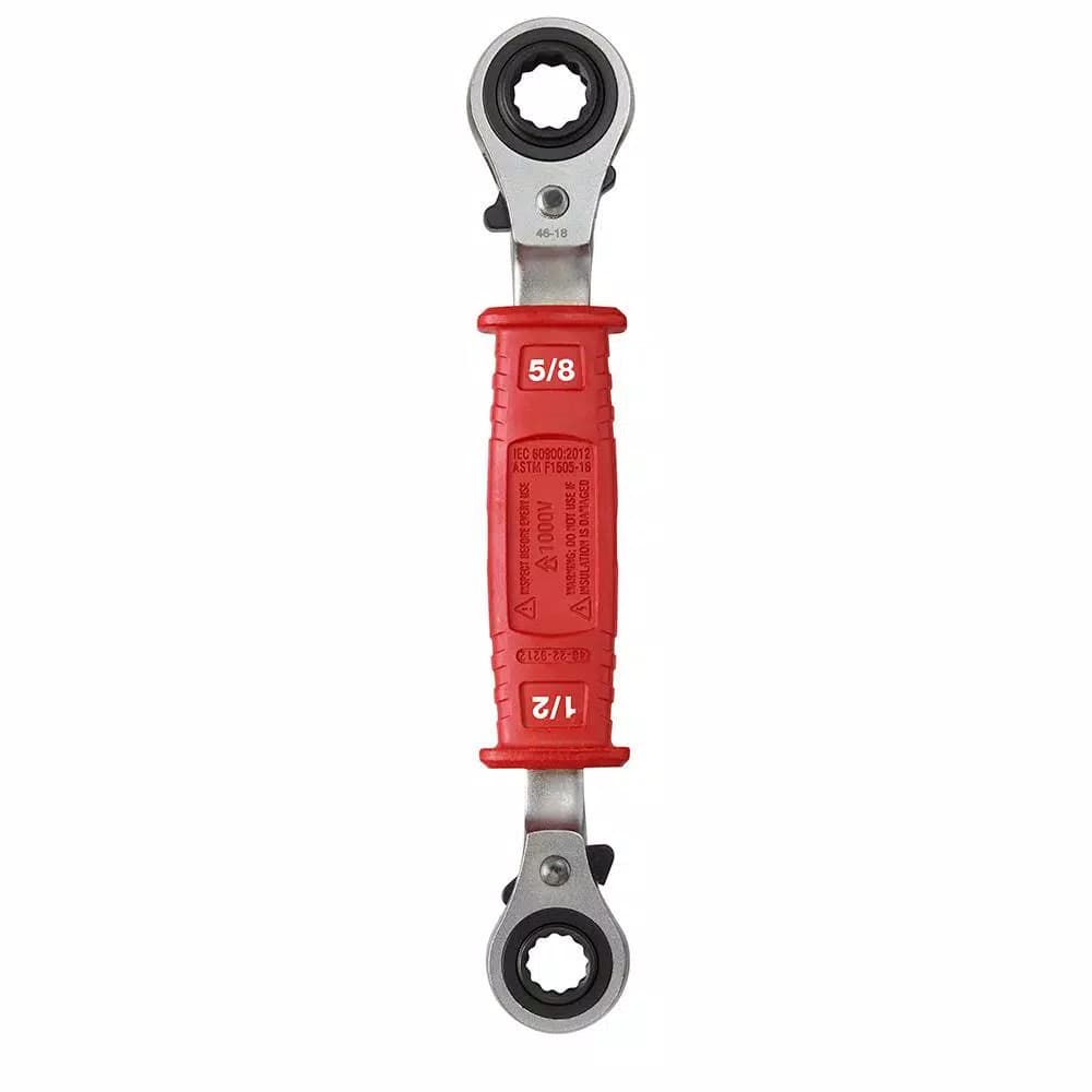 Milwaukee Lineman's 4-in-1 Insulated Ratcheting Box Wrench, 1000V UL Classified