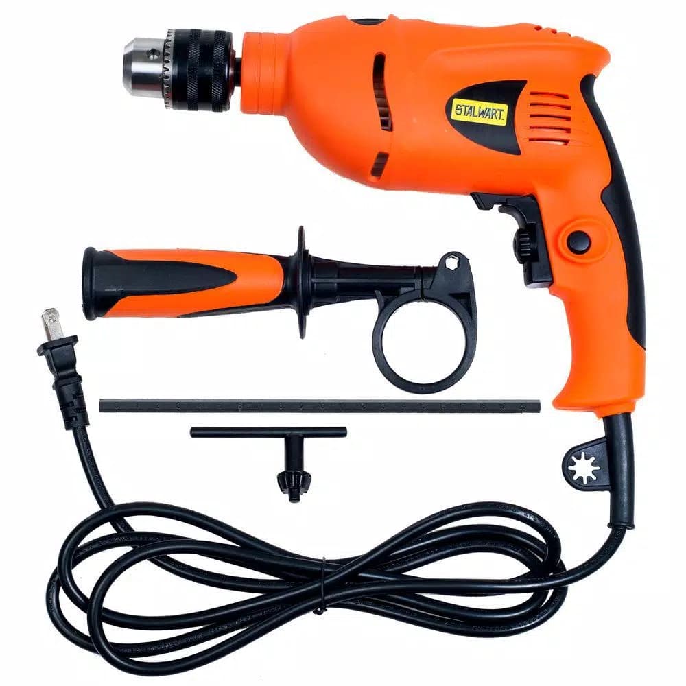 Stalwart 1/2 in. 550W Corded Hammer Drill/Driver with 360° Pistol Grip Side Handle