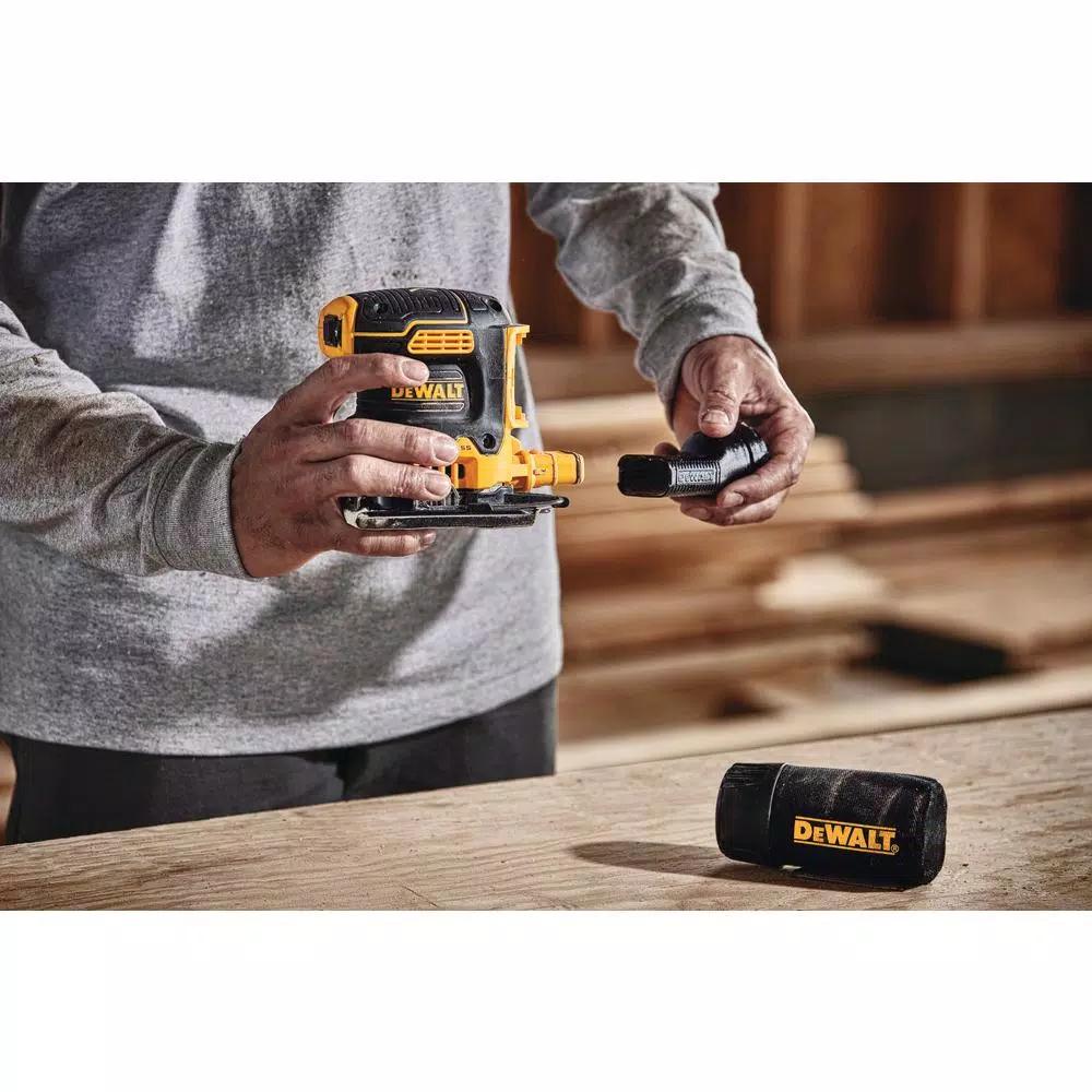 DEWALT 20V MAX XR Cordless Brushless 1/4 Sheet Variable Speed Sander Kit with 2.0 Ah Battery and Charger