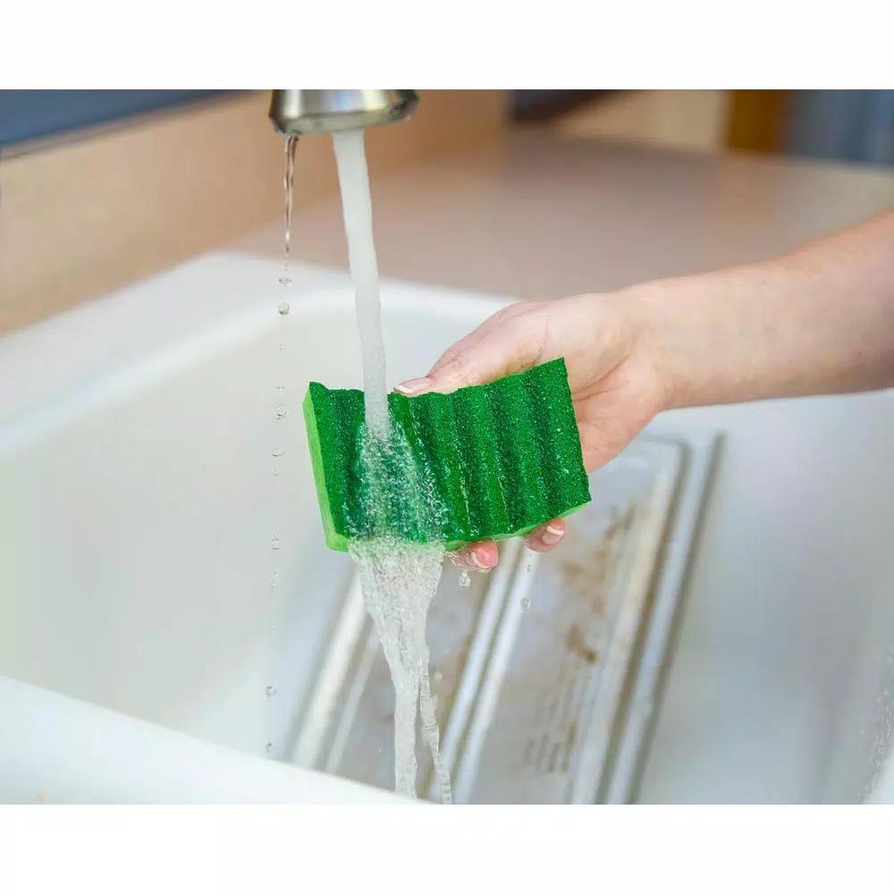 Lysol Heavy-Duty Durable Scrub Sponges, Odor Resistant, 3-Pack